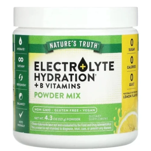 Hydration + B Vitamins Powder Mix بنكهة الليمون.