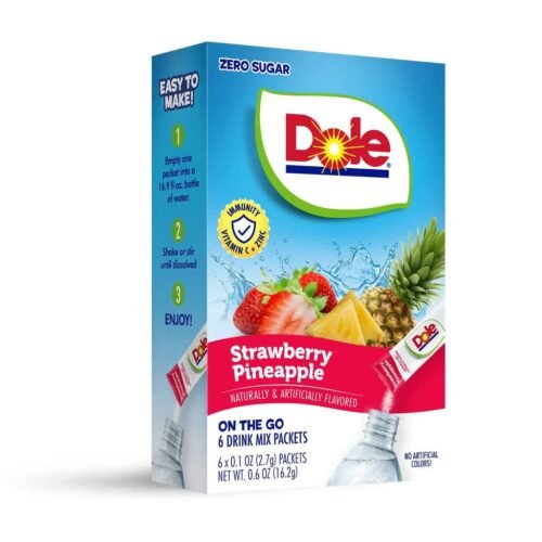 مسحوق مشروب فوري بنكهة الفراولة والأناناس من ماركة Dole. 🍓🍍