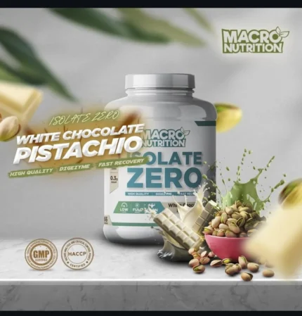 (ماكرو نيوتريشن آيزوليت زيرو) (شوكولاتة بيضاء وفستق) 🍫🥜ISO