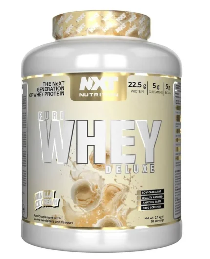 بروتين NXT Nutrition Pure Whey Deluxe بنكهة آيس كريم الفانيليا